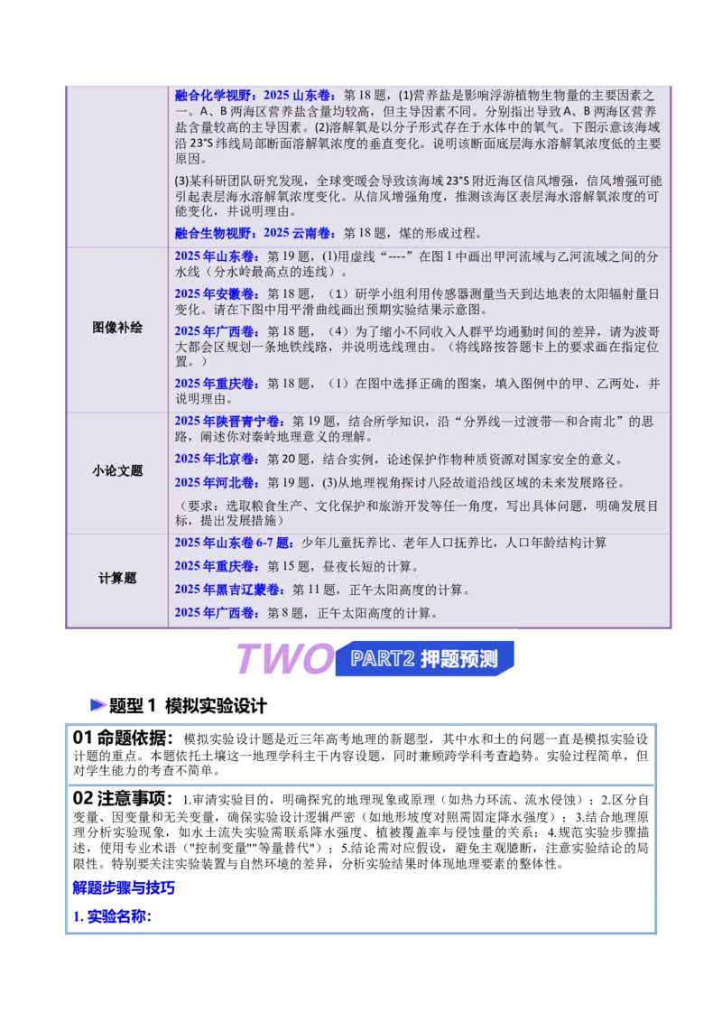 《猜押11新题型（绘图题、跨学科、地理实践、论文论述、计算题）（学生版）_地理_2026年-地理高考专项复习_2026年高考地理终极冲刺讲练测（全国通用）-G459_2026版》第2页预览