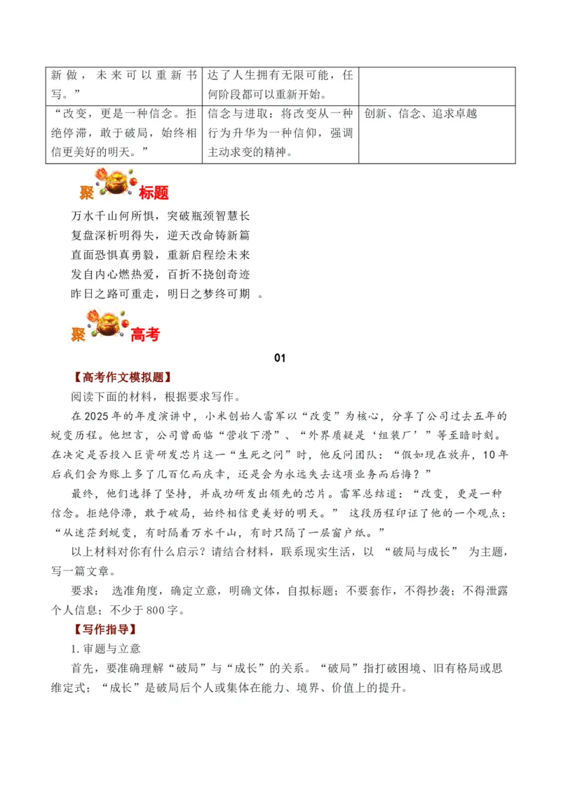 《雷军2025年度演讲：凝视万丈深渊，偏向绝壁攀登（全国通用）_专项复习_2026年-语文专项复习_262026年高考语文写作之素材聚宝盆（全国通用）》第4页预览