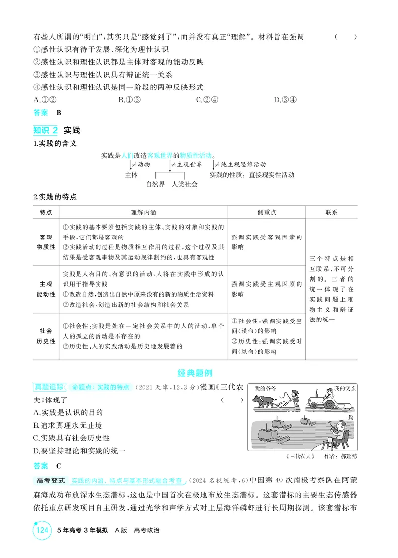 《1_精讲册-第四课　探索认识的奥秘(认识论）_2026版教学资源包_202653高考总复习A版_山东版_2026版.山东版.选考总复习.政治.5·3A版_一、图书电子教参_必修4哲学与文化_2_精讲册PDF》第2页预览