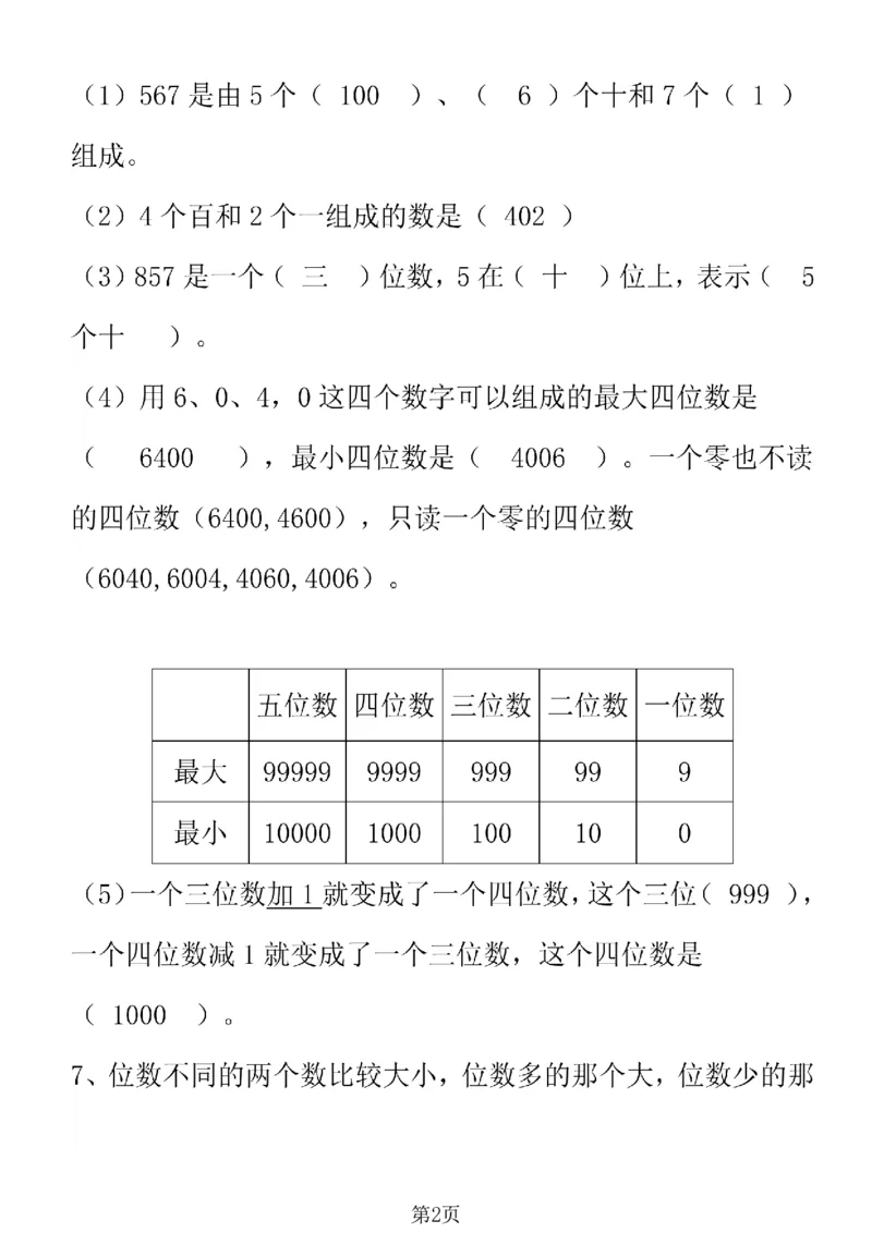 《二年级（下）数学期中知识要点《西师版》_2年级下册同步教辅_2下-数学_二下数学-单元+期中+期末试卷_二下数学西师版试卷_二下数学《西师版》期中试卷》第2页预览
