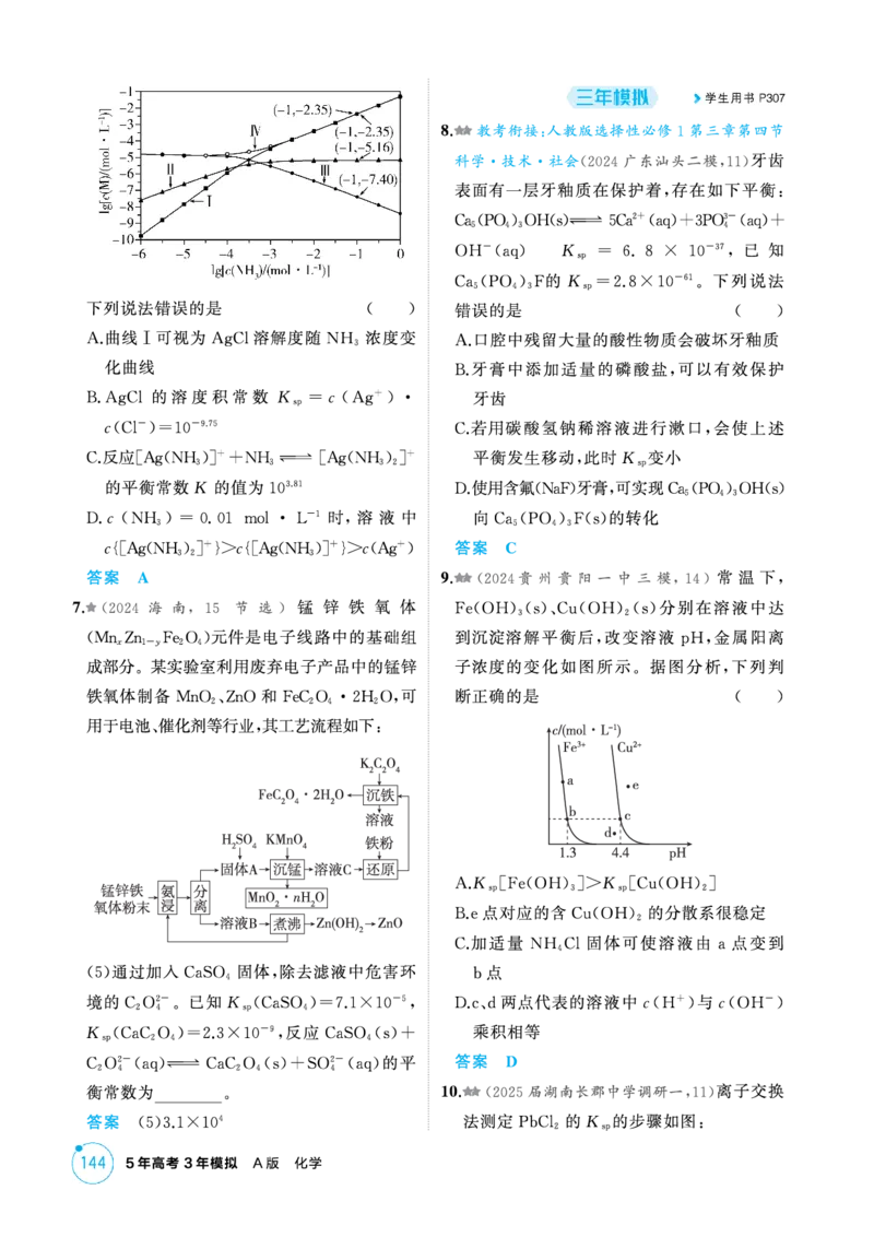 《1_精练册-第十章水溶液中的离子反应与平衡_2026版教学资源包_202653高考总复习A版_新高考_化学_教师A版2026年.新高考版.化学.53_二、教师用书PDF_第十章水溶液中的离子反应与平衡》第10页预览