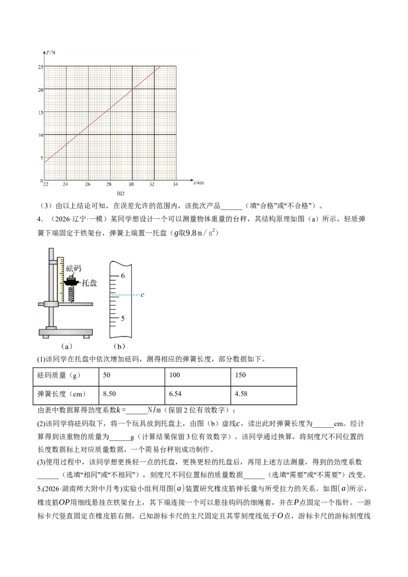 《第10讲实验：探究弹簧弹力与形变量的关系（专项训练）（湖南专用）（学生版）_地理_2027年高考地理一轮_2027年高考物理一轮课件+讲义+练习（湖南专用）-G331_2027版》第5页预览