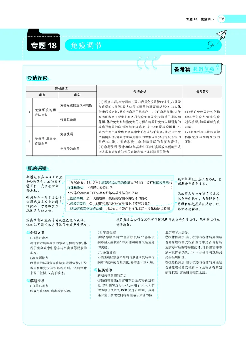 《专题18　免疫调节_2022版教学资源包_五年高考三年模拟_2022版新高考版选考总复习生物5·3A版_0125143739_专题18免疫调节_专题PDF_专题PDF_专题电子书》第1页预览