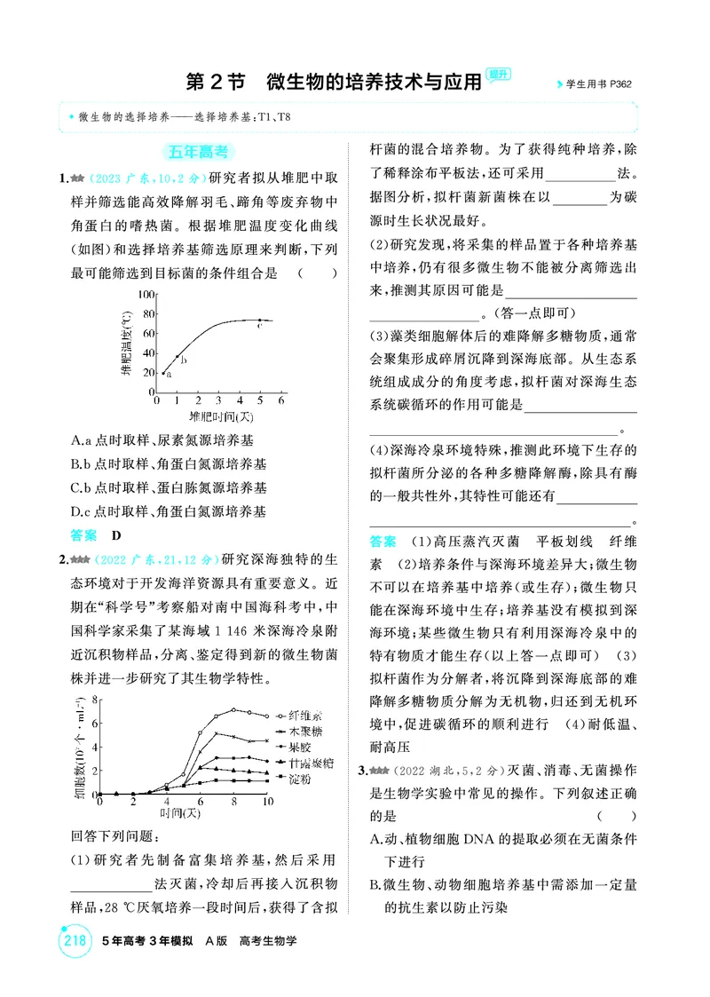 《1_精练册-第22章发酵工程_2026版教学资源包_202653高考总复习A版_广东版_2026版.广东版.选考总复习.生物.5·3A版_第5部分生物技术与工程_第22章发酵工程_4_PDF教参电子书》第4页预览