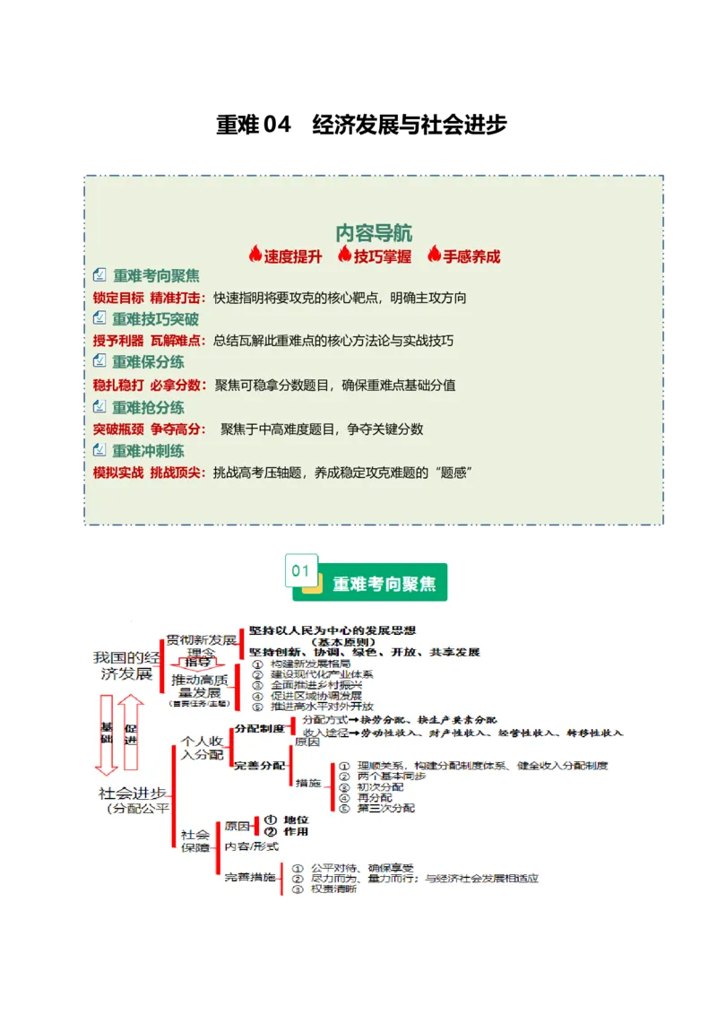 《重难04经济发展与社会进步（重难专练）（全国通用）（学生版）_zheng治_2026年-政治高考二轮复习_2026年高考政治二轮复习知识清单（全国通用）-G448_2026版》第1页预览