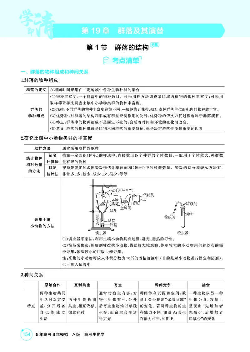 《1_精讲册PDF-第19章群落及其演替_2026版教学资源包_202653高考总复习A版_山东版_2026版.山东版.选考总复习.生物.5·3A版_第4部分生物与环境_第19章群落及其演替_2_精讲册PDF》第1页预览