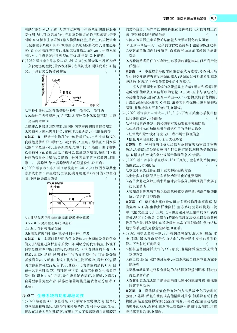 《专题22　生态系统及其稳定性_2022版教学资源包_五年高考三年模拟_2022版新高考版选考总复习生物5·3A版_0125143739_专题22生态系统及其稳定性_专题PDF_专题PDF_专题电子书》第6页预览