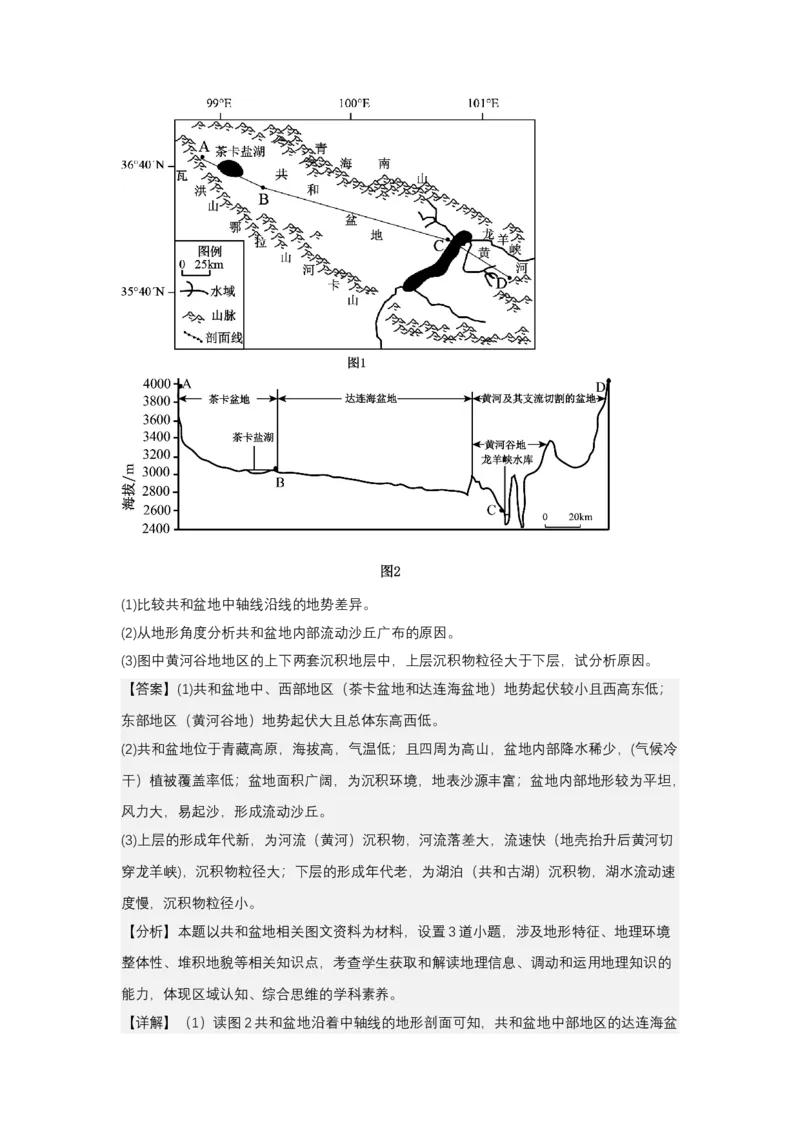 《高频考点2地形剖面线_地理_2026年-地理高考专项复习_42026年高考地理高频考点专项突破思维导图+解题技巧+专项突破》第4页预览