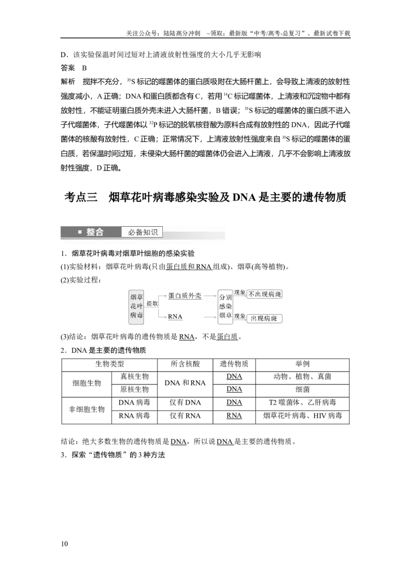 《第六单元　第29课时　DNA是主要的遗传物质_06-生物-高考总复习_一轮复习_2025年_2025年大一轮复习讲义人教版生物_资料_1-资料_大一轮复习讲义教师专用》第10页预览