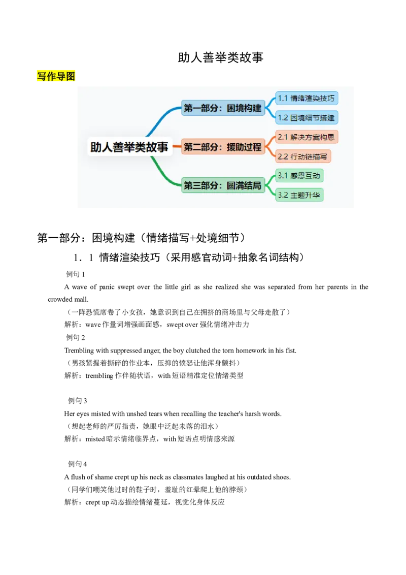 《03助人善举型（原卷版）_英语(2)_专项复习_2025年_2025年新高考英语读后续写主题分类突破》第1页预览