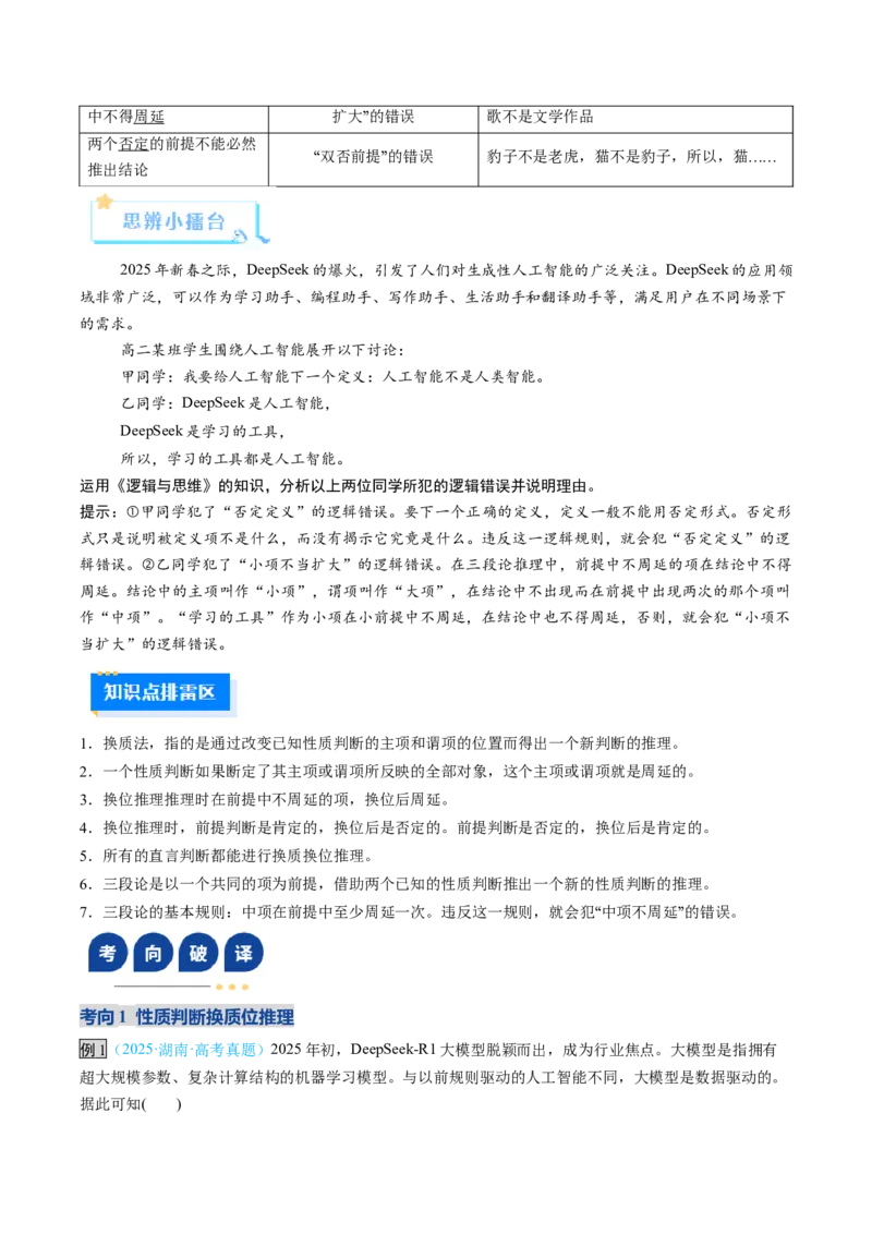 《第06课掌握演绎推理方法（复习讲义）（学生版）（全国通用）_zheng治_2026年_2026年高考政治一轮复习讲义+练习+课件（新教材新高考）-G55_2026版_选择性必修3逻辑与思维》第10页预览