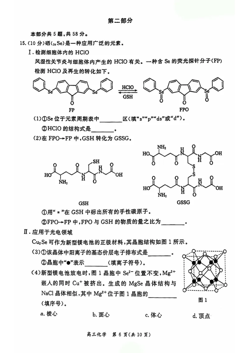 《9_05化学北京东城区（二模）试卷+标答评分细则_2025版教学资源包_（总复习系列）2025版《5年高考3年模拟》新高考版B版（⭐全科）_2025版.新高考新教材版.选考总复习.化学.5·3B版》第6页预览
