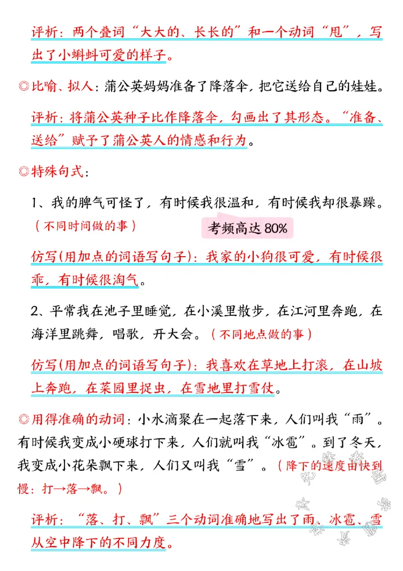 《二年级上册语文1-3单元高频考点梳理SY_2年级上册同步教辅_2上-语文_二上语文-核心考点》第5页预览