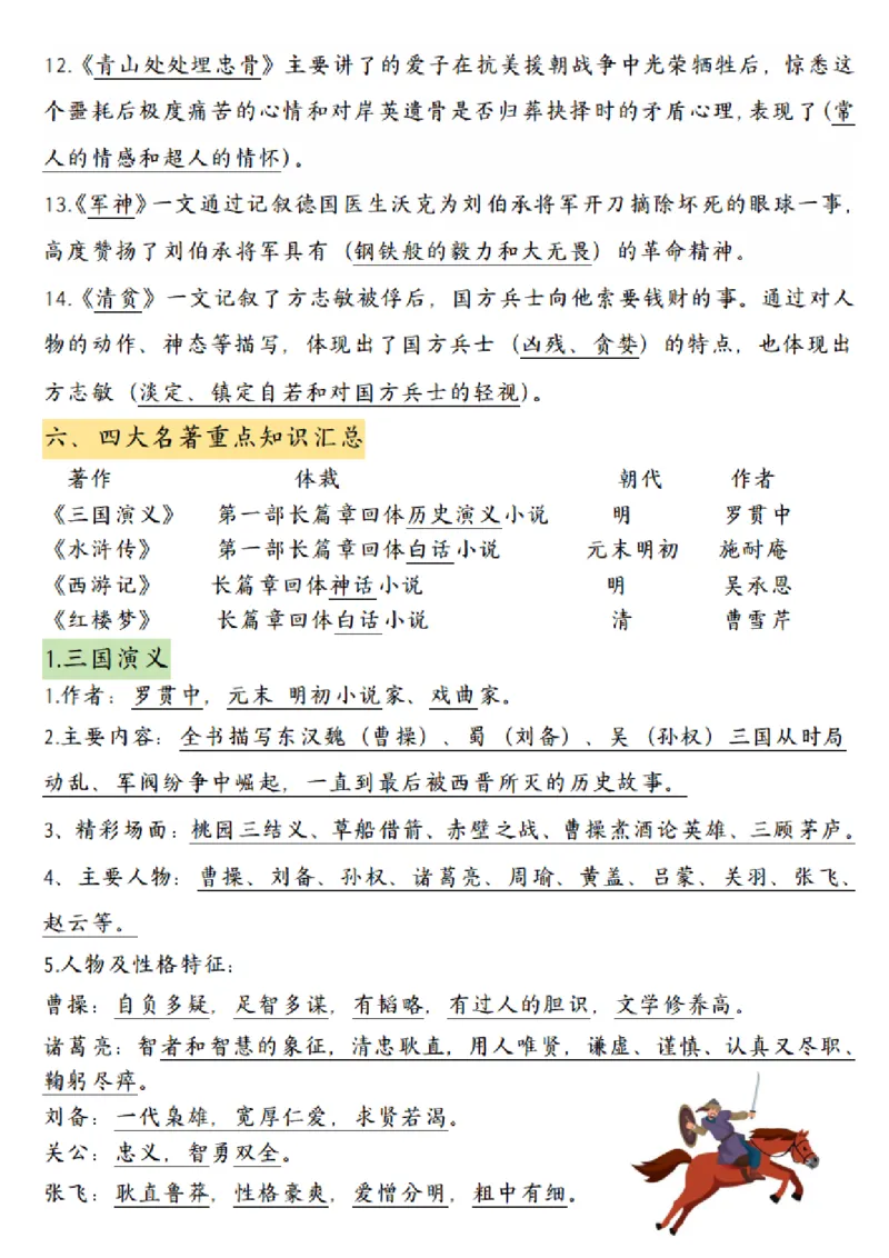 《五年级下册语文期中期末重点考点汇总_5年级下册同步教辅_5下语文_五下语文核心考点》第4页预览