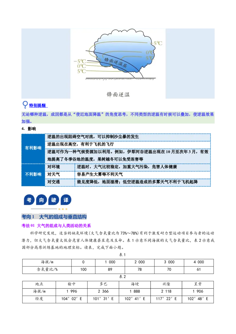 《第06讲大气的组成、垂直结构及受热过程（复习讲义）（全国通用）（教师版）_地理_2026年_2026年高考地理一轮复习讲义+练习+课件（新教材新高考）-G55_2026版_专题03地球上的大气》第10页预览