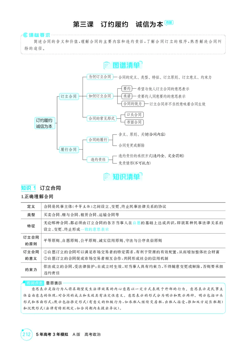 《1_精讲册-第三课　订约履约　诚信为本_2026版教学资源包_202653高考总复习A版_湖南版_2026版.湖南版.选考总复习.政治.5·3A版_一、图书电子教参_选择性必修2法律与生活_2_精讲册PDF》第1页预览