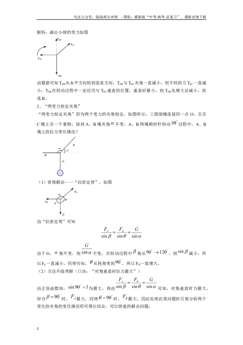 《高中物理题型解题技巧之力学篇01秒解动态平衡（原卷版）_04-物理-高考总复习_专项复习_2024年_2024年高考物理答题技巧与模板构建》第2页预览