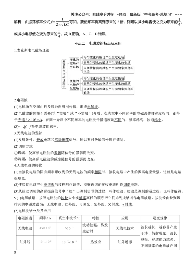 《第十三章　第73课时　电磁振荡　电磁波　传感器　实验十六：利用传感器制作简单的自动控制装置_04-物理-高考总复习_一轮复习_2026年-物理高考一轮复习_教师用书Word版文档》第3页预览