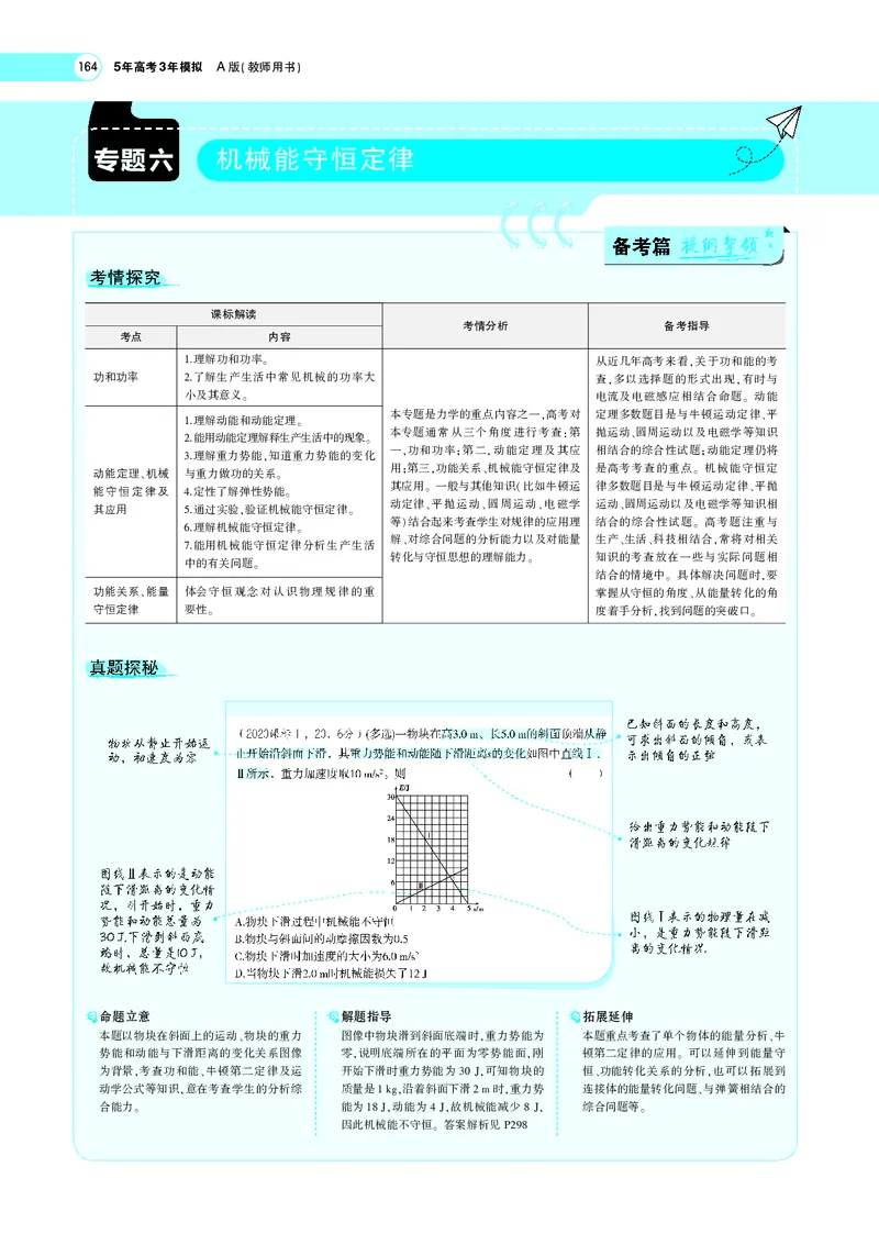 《专题六　机械能守恒定律_2022版教学资源包_五年高考三年模拟_2022版新高考版选考总复习物理5·3A版_专题六机械能守恒定律_专题PDF_专题PDF_专题电子书》第1页预览