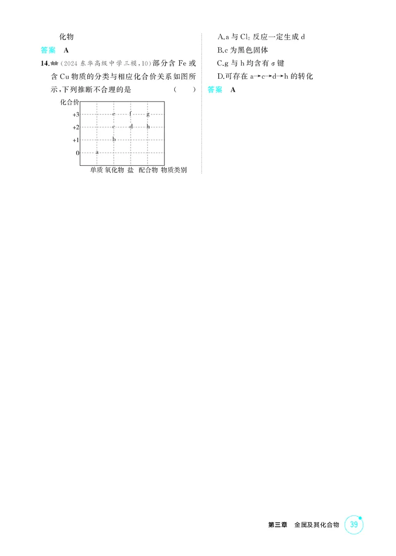 《1_精练册-第三章　金属及其化合物_2026版教学资源包_202653高考总复习A版_广东版_2026版.广东版.选考总复习.化学.5·3A版_二、教师用书PDF_第三章金属及其化合物_1_专题资料包》第7页预览