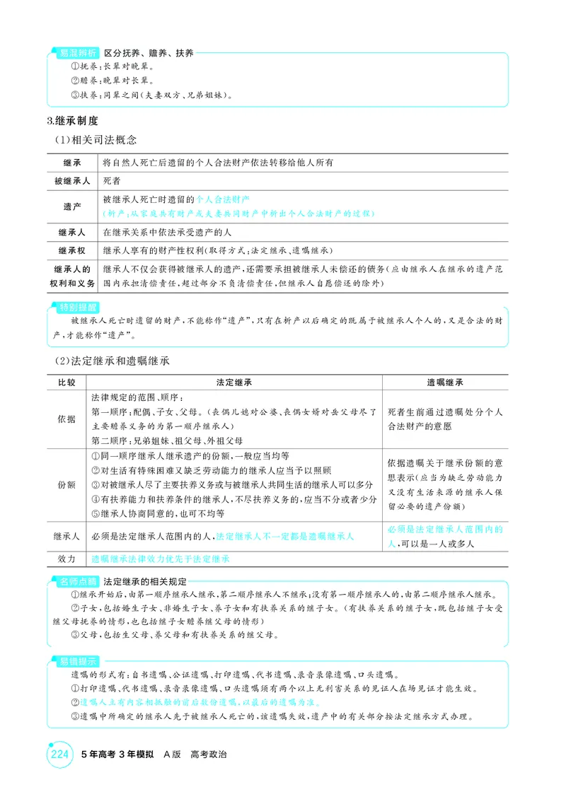 《1_精讲册-第五、六课　家庭与婚姻_2026版教学资源包_202653高考总复习A版_湖南版_2026版.湖南版.选考总复习.政治.5·3A版_一、图书电子教参_选择性必修2法律与生活_第五、六课家庭与婚姻》第2页预览