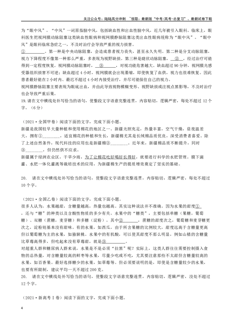 《语言文字运用之补写句子_二轮复习_2024年_2024年高考语文二轮复习核心考点讲与练_资料》第4页预览