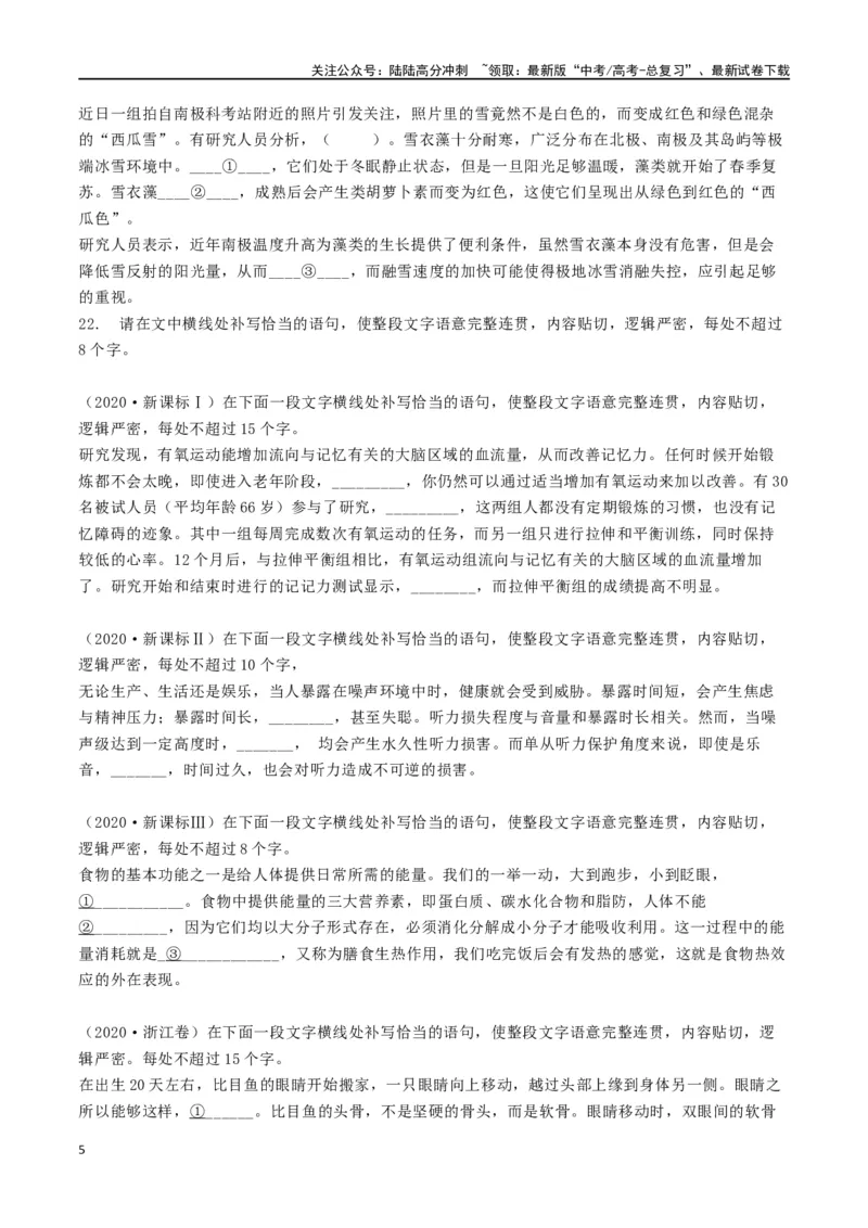 《语言文字运用之补写句子_二轮复习_2024年_2024年高考语文二轮复习核心考点讲与练_资料》第5页预览