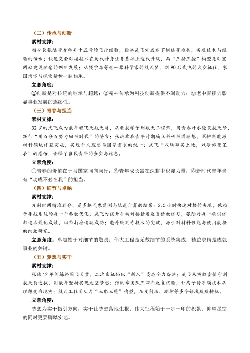 《苍穹再书新篇，神舟二十一号逐梦九天（全国通用）_专项复习_2026年-语文专项复习_262026年高考语文写作之素材聚宝盆（全国通用）》第3页预览