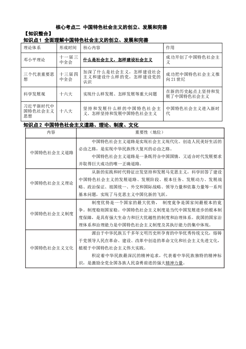 《第三课只有中国特色社会主义才能发展中国学案（教师版）_zheng治_2026年_4夯实基础备战2026年高考政治一轮复习全考点示范课件＋学案》第6页预览