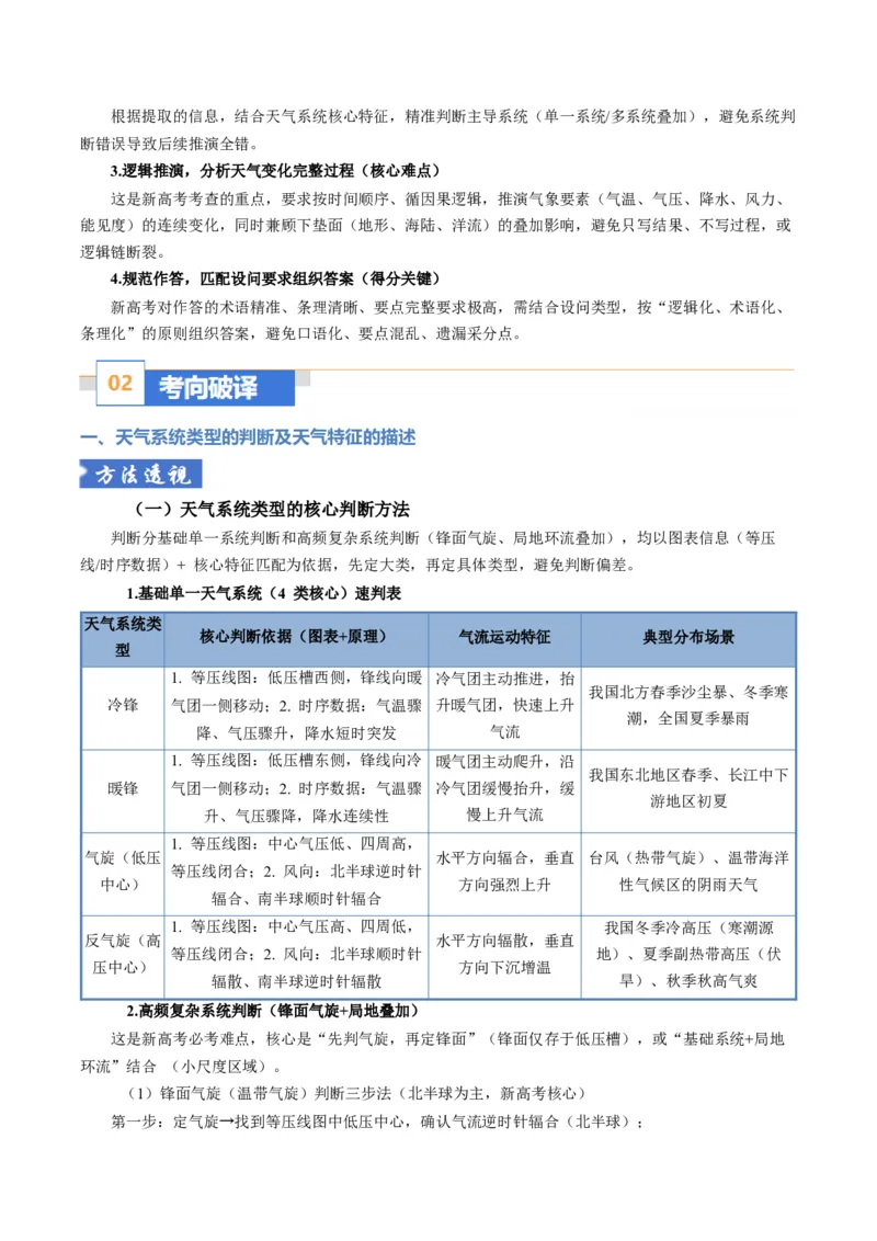 《题型14天气系统及天气变化的解题方法（题型专练）（全国通用）（教师版）_地理_2026年-地理高考专项复习_2026年高考地理重难点讲义专练（新高考通用）-G102_2026版》第6页预览