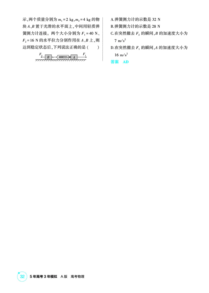 《1_精练册第3章牛顿运动定律_2026版教学资源包_202653高考总复习A版_广东版_2026版.广东版.选考总复习.物理.5·3A版_二、教师用书PDF_第3章牛顿运动定律_1_PDF教参电子书》第3页预览