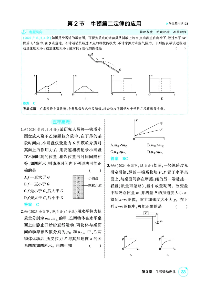 《1_精练册第3章牛顿运动定律_2026版教学资源包_202653高考总复习A版_广东版_2026版.广东版.选考总复习.物理.5·3A版_二、教师用书PDF_第3章牛顿运动定律_1_PDF教参电子书》第4页预览