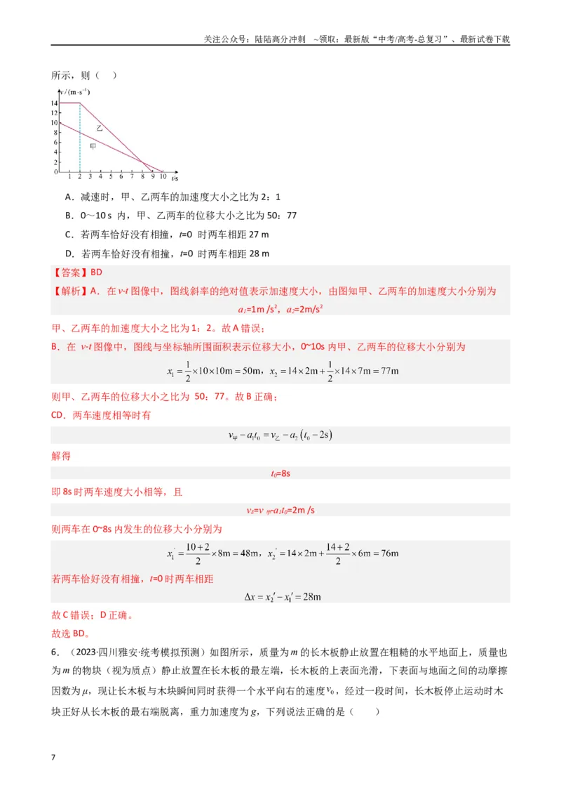 《重难点02牛顿运动定律与直线运动(解析版)_04-物理-高考总复习_专项复习_2024年_2024年高考物理热点重难点知识点讲解重难题型习题训练_资料》第7页预览