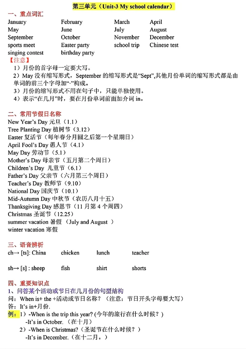《五年级下册英语开学必背1-6单元知识点_5年级下册同步教辅_5下英语_五下英语通用重点必背资料+专项》第4页预览