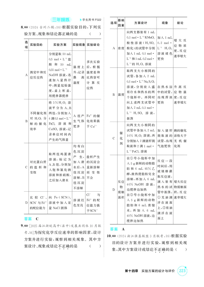 《1_精练册-第十四章实验方案的设计与评价_2026版教学资源包_202653高考总复习A版_浙江版_2026版.浙江版.选考总复习.化学.5·3A版_二、教师用书PDF_第十四章实验方案的设计与评价_1_专题资料包》第7页预览