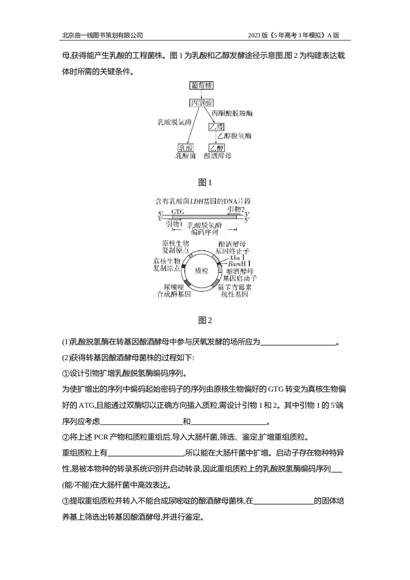 《1_2.专题二十七　基因工程和生物技术的安全性与伦理习题WORD_2023版教学资源包_2023版新高考版选考总复习生物5·3A版_27_专题二十七基因工程和生物技术的安全性与伦理问题_2_习题WORD版》第9页预览