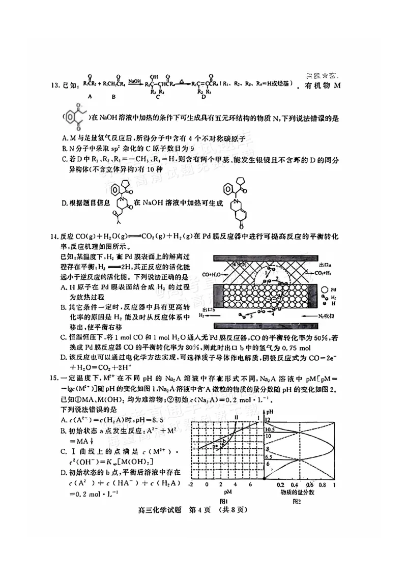《41_05化学山东济南市（二模）试卷+标答评分细则_2025版教学资源包_（总复习系列）2025版《5年高考3年模拟》新高考版B版（⭐全科）_2025版.新高考新教材版.选考总复习.化学.5·3B版》第4页预览