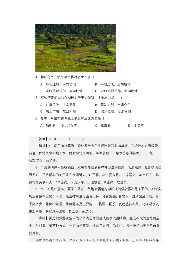 《高频考点107白桦树树木涂白旗形树_地理_2026年-地理高考专项复习_42026年高考地理高频考点专项突破思维导图+解题技巧+专项突破》第8页预览