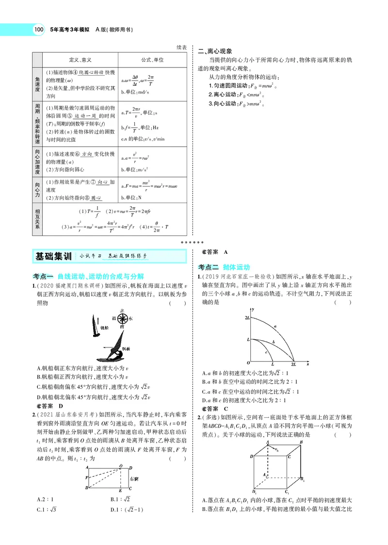 《专题四　曲线运动_2022版教学资源包_五年高考三年模拟_2022版新高考版选考总复习物理5·3A版_专题四曲线运动_专题PDF_专题PDF_专题电子书》第4页预览