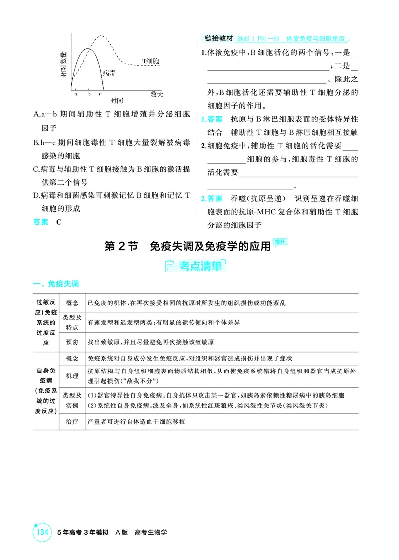 《1_精讲册-第13章免疫调节_2026版教学资源包_202653高考总复习A版_浙江版_2026版.浙江版.选考总复习.生物.5·3A版_第3部分稳态与调节_第13章免疫调节_2_精讲册PDF》第4页预览