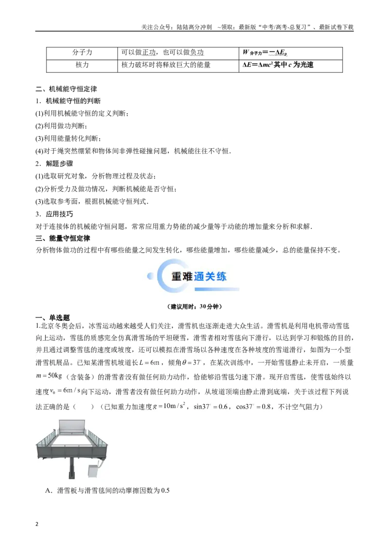 《重难点07功能关系　能量守恒（教师版）_04-物理-高考总复习_专项复习_2024年_2024年高考物理热点·重点·难点专练（新高考专用）》第2页预览