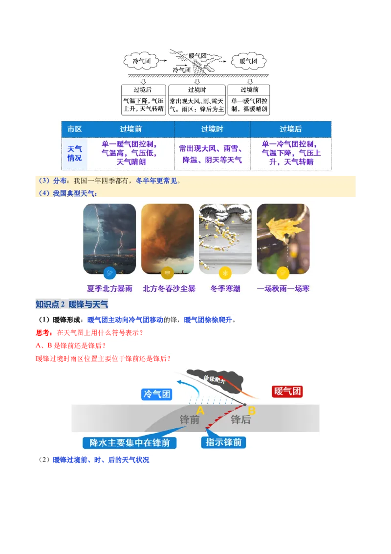 《第09讲常见的天气系统和天气（复习讲义）（全国通用）（教师版）_地理_2026年_2026年高考地理一轮复习讲义+练习+课件（新教材新高考）-G55_2026版_专题03地球上的大气》第7页预览