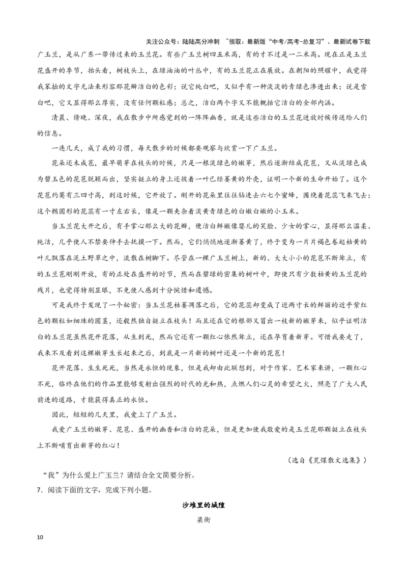《题型07现代文阅读II小说阅读（二）（巩固训练）（原卷版）_专项复习_2024年_2024年高考语文常考题型练习题训练巩固试题专练习_资料》第10页预览