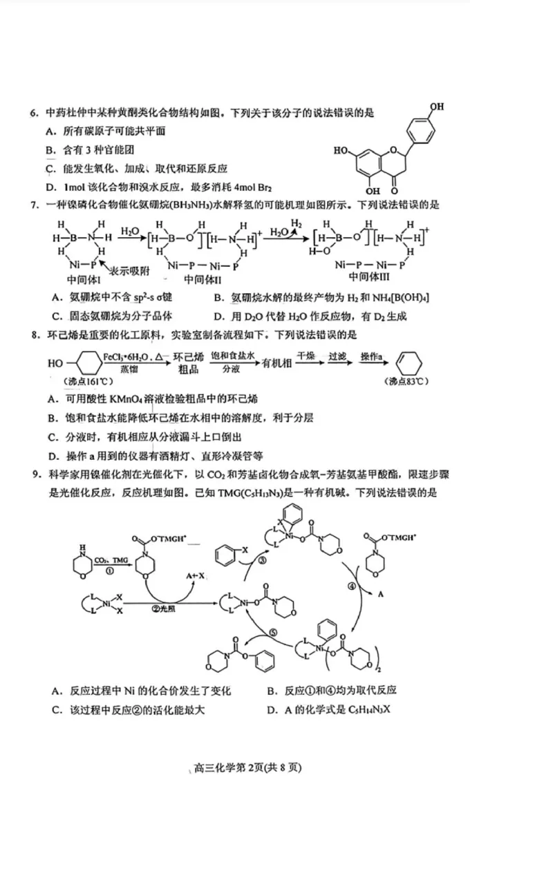 《52_05化学山东烟台市（一模）试卷+标答评分细则_2025版教学资源包_（总复习系列）2025版《5年高考3年模拟》新高考版B版（⭐全科）_2025版.新高考新教材版.选考总复习.化学.5·3B版》第2页预览