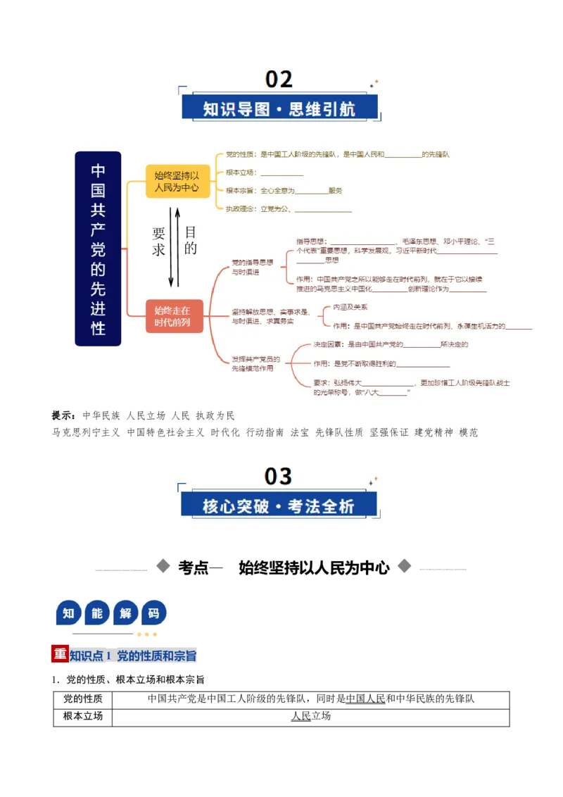 《第02课中国的先进性（复习讲义）（学生版）（全国通用）_zheng治_2026年_2026年高考政治一轮复习讲义+练习+课件（新教材新高考）-G55_2026版_必修3政治与法治》第3页预览