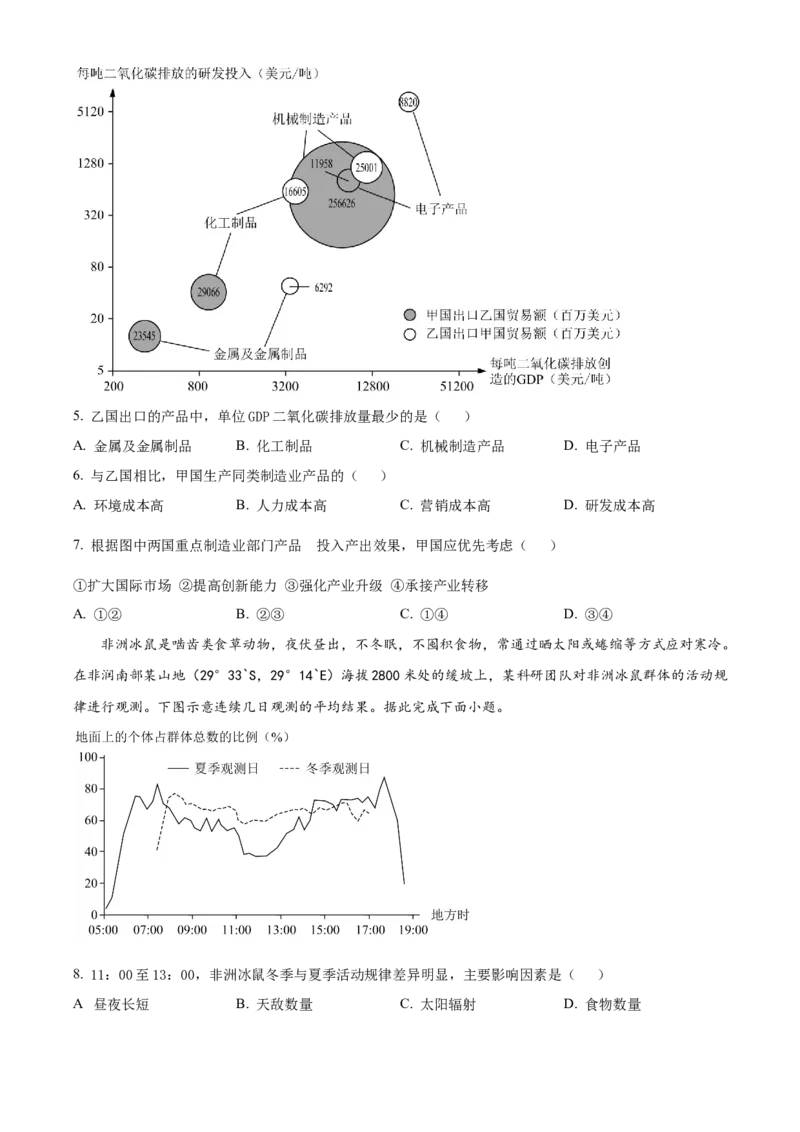 《精品解析：2023湖南高考地理真题（原卷版）(1)_地理_2027年高考地理专项复习_2008年-2026年地理高考真题-G427_2023年高考_2023年地理-湖南》第2页预览