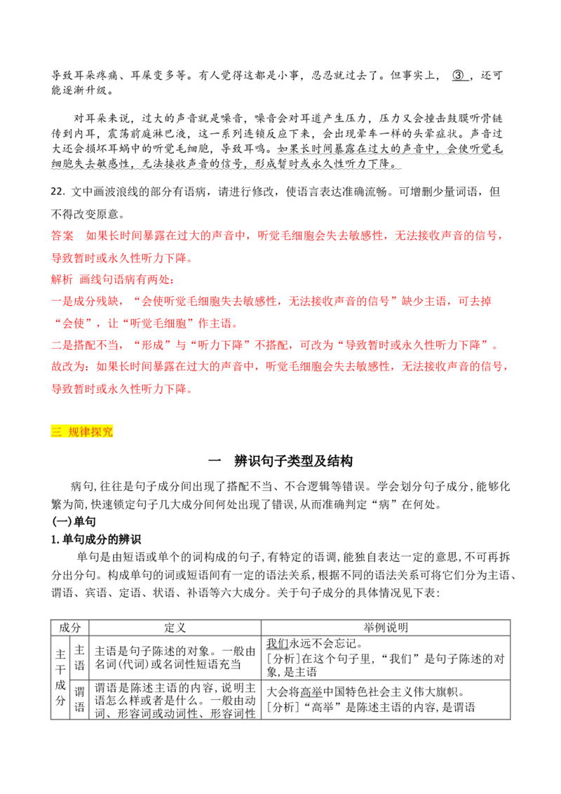 《04辨识句子类型及结构+病句的诊断方法及修改原则-_语文_一轮复习_2024年_2024年高考语文一轮复习之语言文字运用（全国通用）_资料》第4页预览