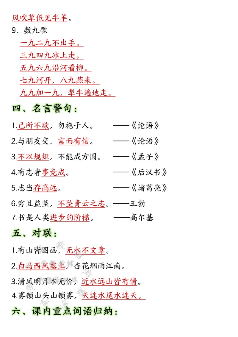 《二年级上册语文高频考点知识汇总SY_2年级上册同步教辅_2上-语文_二上语文-核心考点》第2页预览
