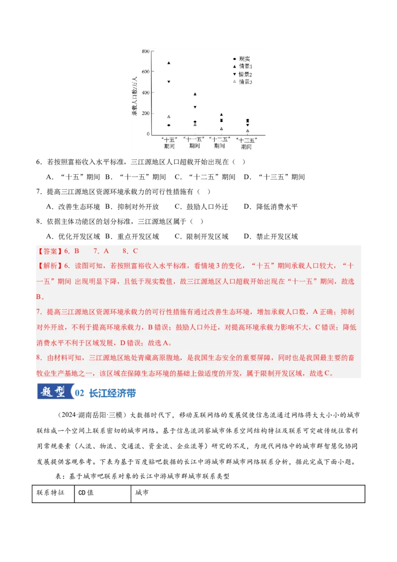 《第26讲中国国家发展战略举例（专项训练）（湖南专用）（教师版）_地理_2026年_2026年高考地理一轮课件+讲义+练习（湖南专用）-G331》第4页预览