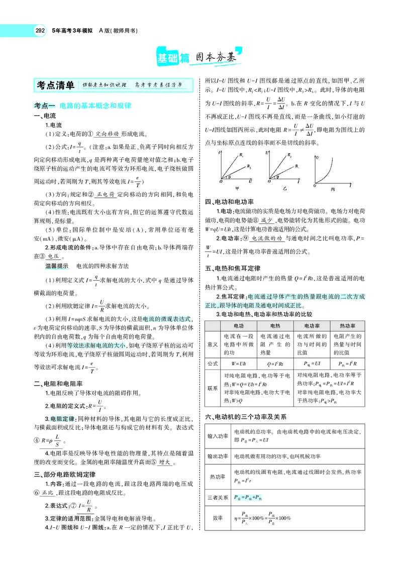 《专题九　恒定电流_2022版教学资源包_五年高考三年模拟_2022版新高考版选考总复习物理5·3A版_专题九恒定电流_专题PDF_专题PDF_专题电子书》第3页预览